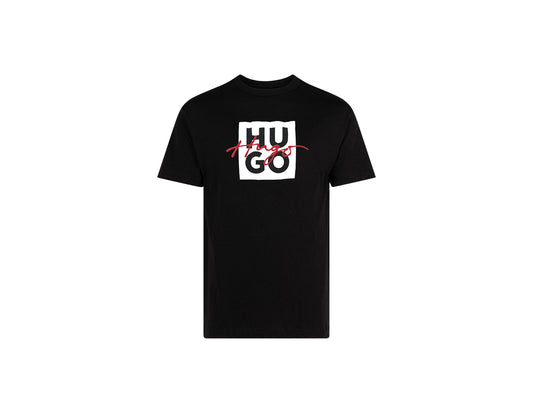 HUGO white square Red Font T-Shirt