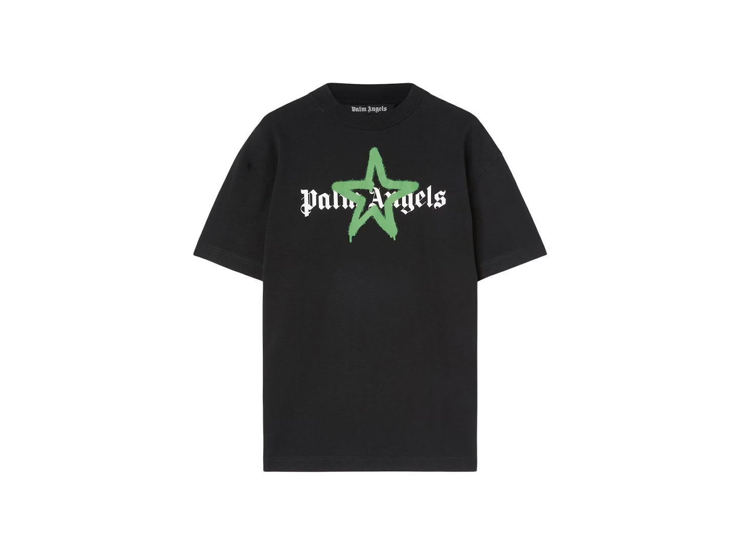 Palm Angels Green Star Sprayed T-Shirt